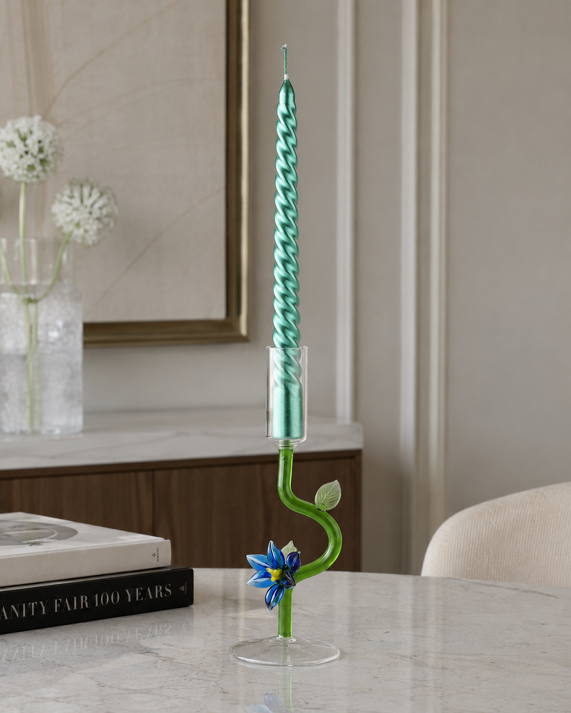 CANDELIERE FIORE HENRIETTE | in vetro | 19cm