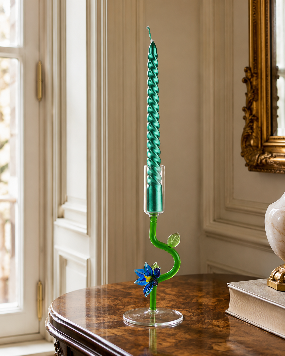 CANDELIERE FIORE HENRIETTE | in vetro | 19cm