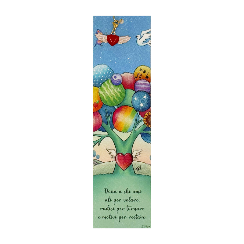 CHARM CON SEGNALIBRO "ALBERO DEL CUORE" ESTEGO - 5x21cm | Adele Cherie