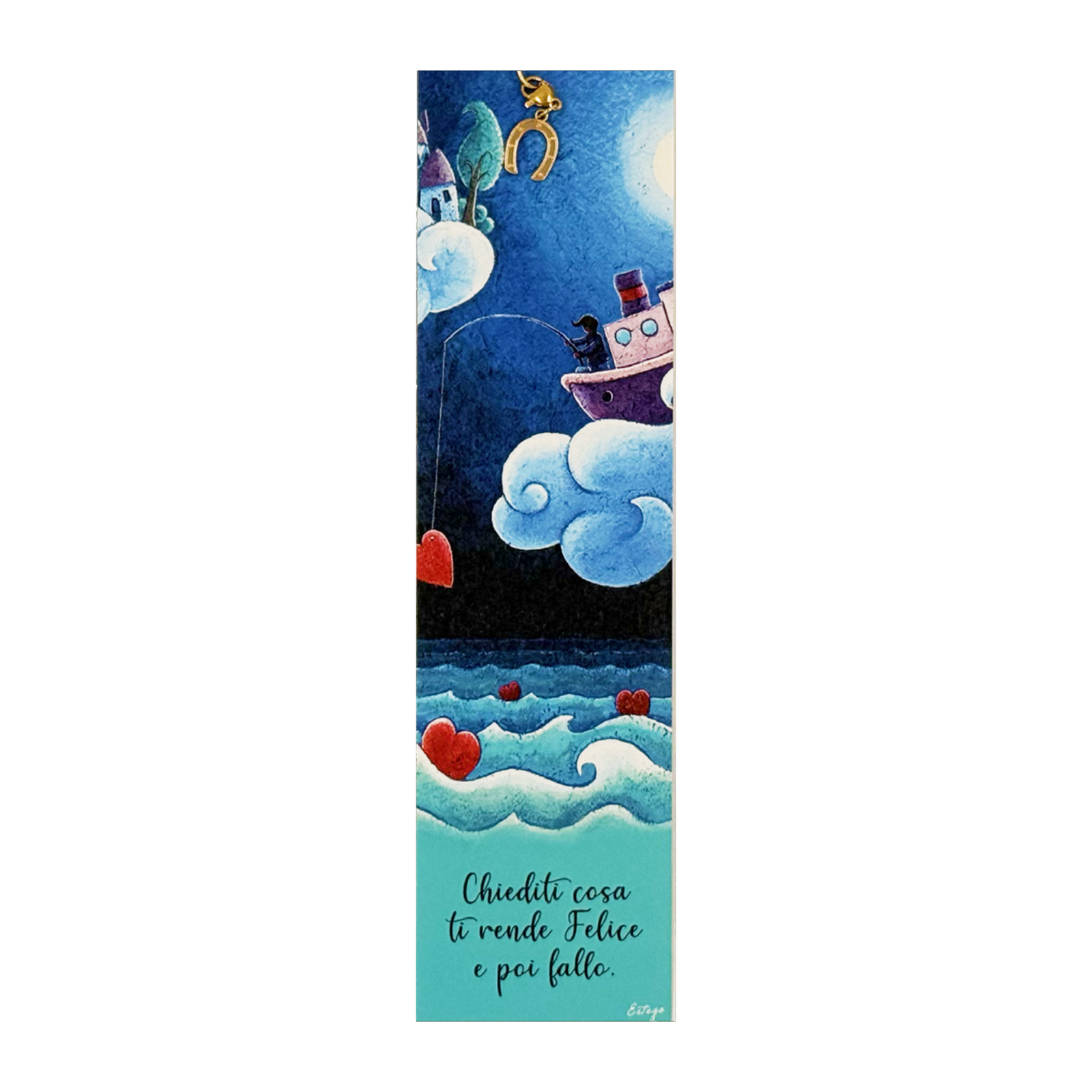 CHARM CON SEGNALIBRO "NAVE" ESTEGO - 5x21cm | Adele Cherie