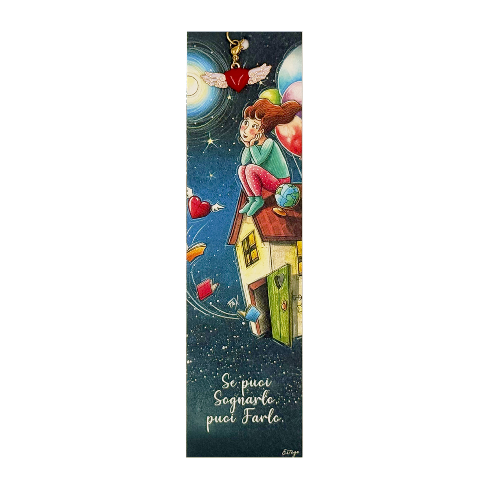 CHARM CON SEGNALIBRO "SOGNA E VOLA" ESTEGO - 5x21cm | Adele Chérie
