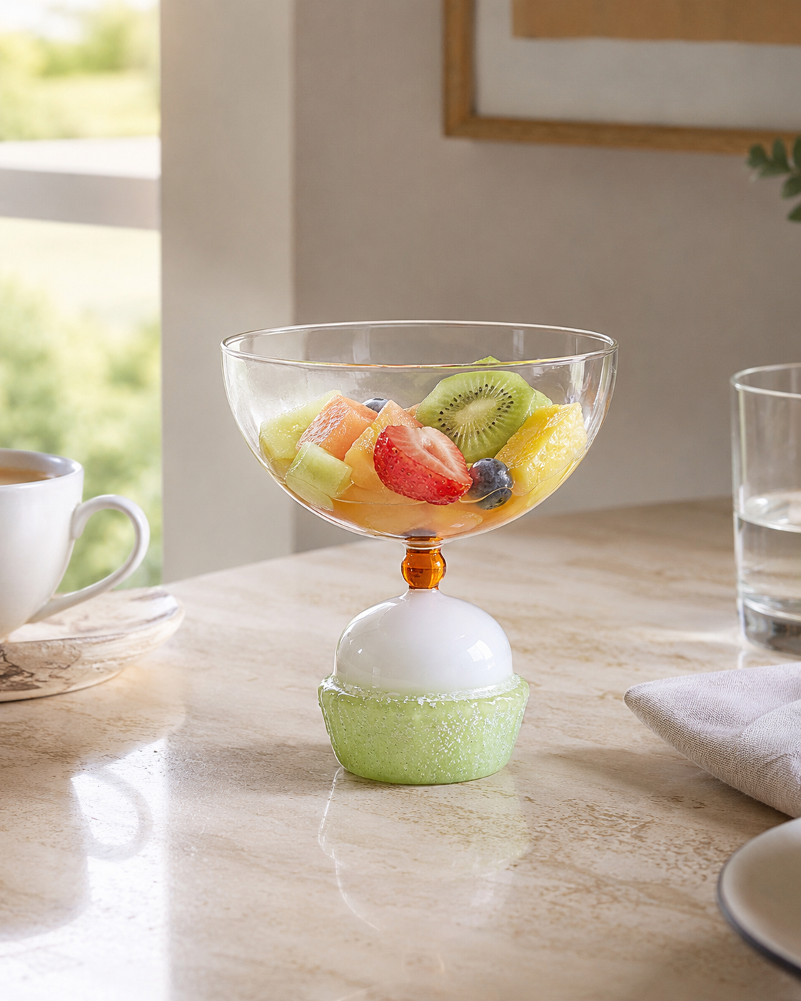 COQUETTE À PÂTISSERIE BLANCHE SWEET AND CANDY ICHENDORF MILANO| en verre borosilicate