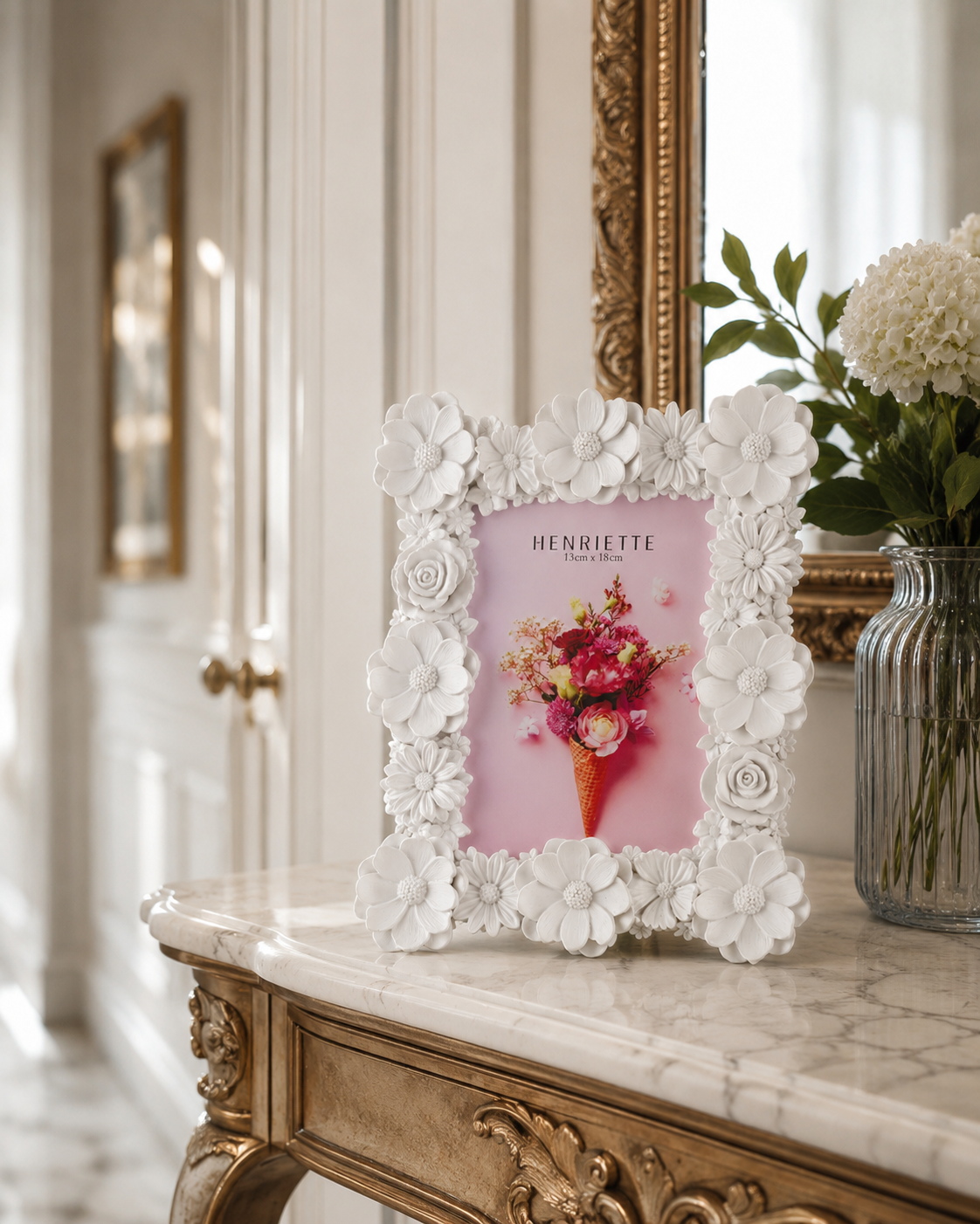 CORNICE FLOWERS HENRIETTE | in resina | varie misure