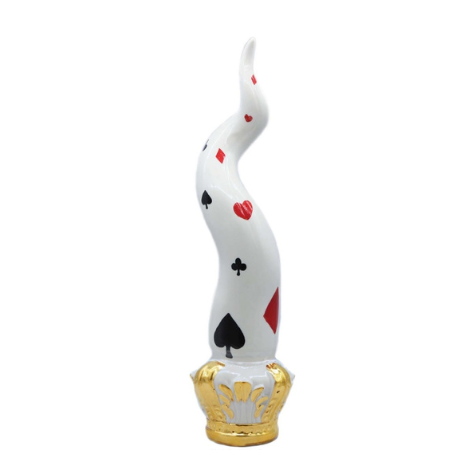 CORNO REGALE CARTE SBORDONE PORCELLANE | in porcellana Capodimonte | 18cm