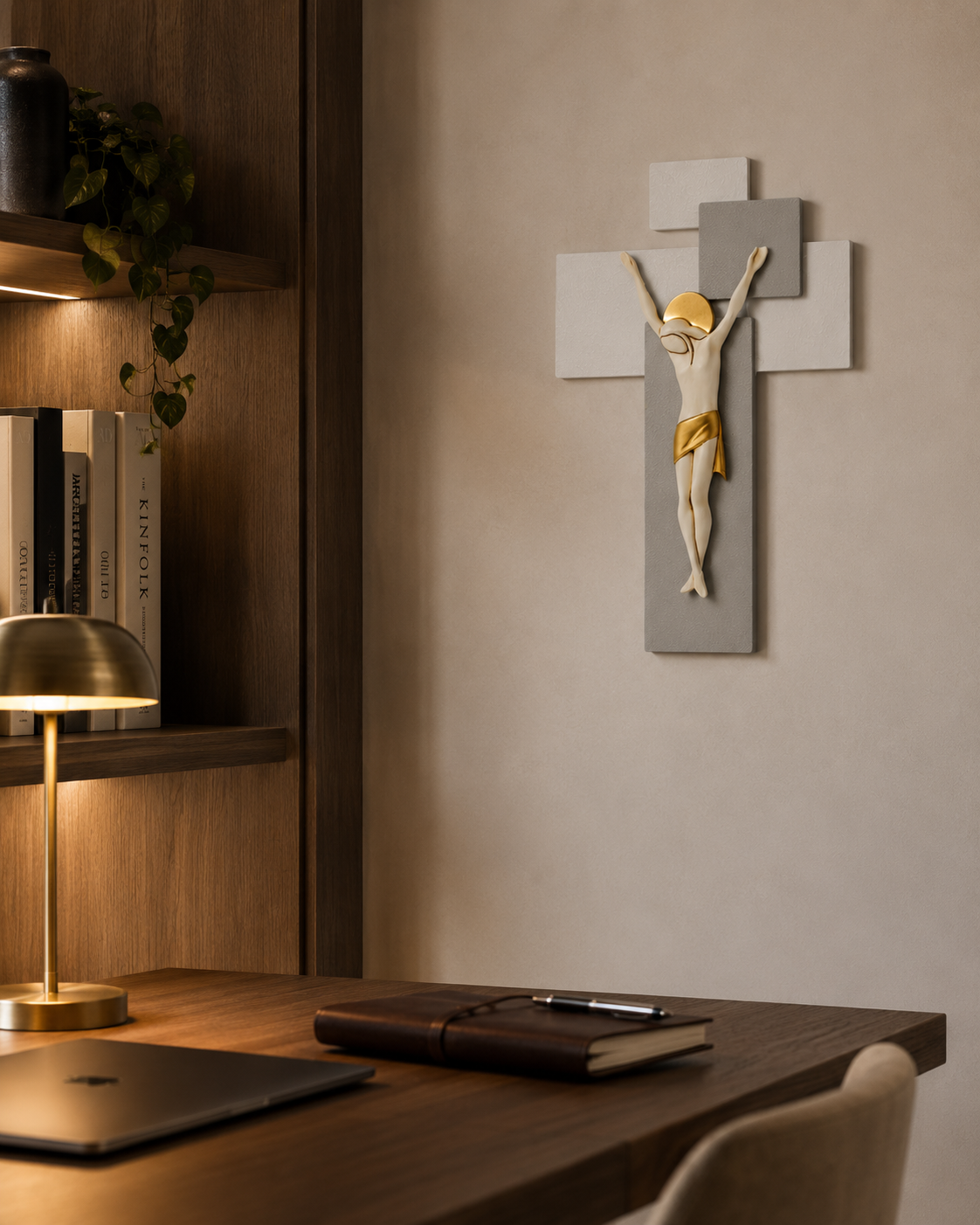 ESTEGO CRUCIFIX | in wood and stucco | 27x40cm