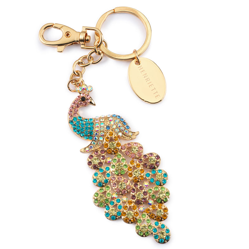 PORTACHIAVI PAVONE LUCKY CHARME HENRIETTE - 4x10cm | Adele Chérie