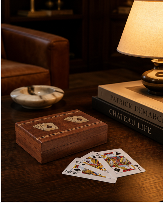 BIZZOTTO FORTUNE CARDS DECORATION | in wood | 15.5x12x4.3cm
