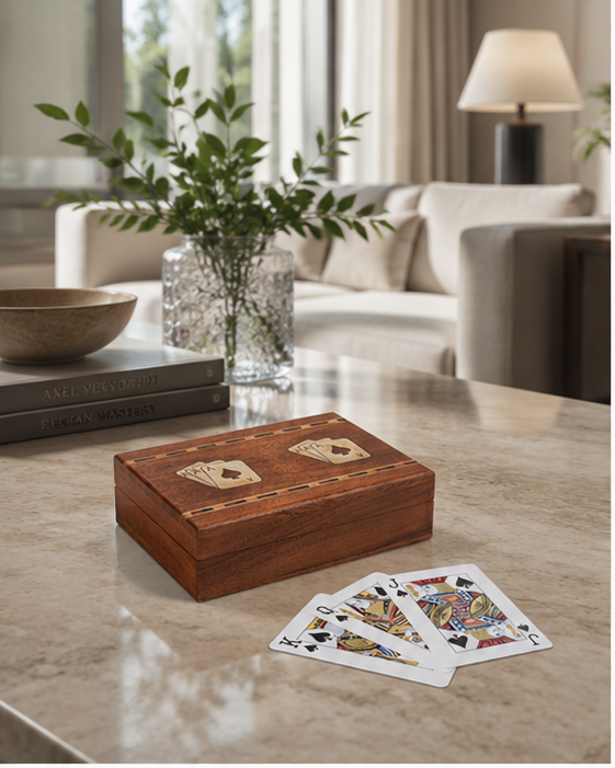 BIZZOTTO FORTUNE CARDS DECORATION | in wood | 15.5x12x4.3cm
