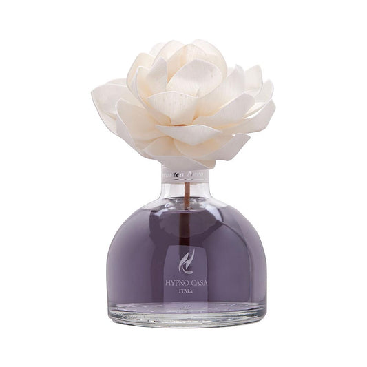 DIFFUSORE DI FRAGRANZA CON FIORE ORCHIDEA NERA HYPNO CASA | in vaso di vetro | varie misure