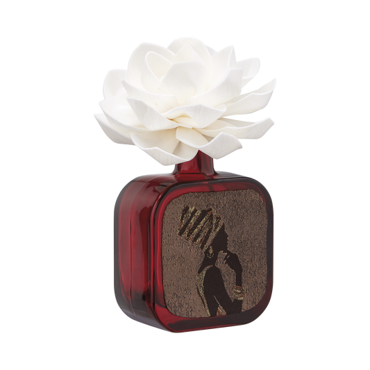 DIFFUSORE DI FRAGRANZA CON FIORE ROSE ROSSO DIVINO HYPNO CASA | in vaso di vetro | 500m