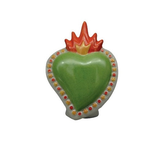 DIFFUSORE DI PROFUMO CUORE SACRO COLOR SBORDONE PORCELLANE - in porcellana Capodimonte vari colori - 12x13cm | Adele Chérie