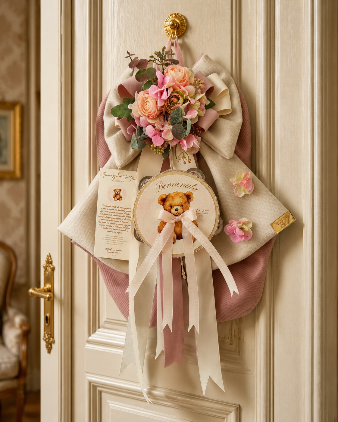 FIOCCO TENEREZZA TEDDI MADAME FIOCCO' | in velluto | 50cm