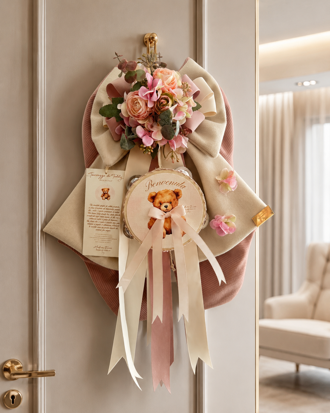 FIOCCO TENEREZZA TEDDI MADAME FIOCCO' | in velluto | 50cm