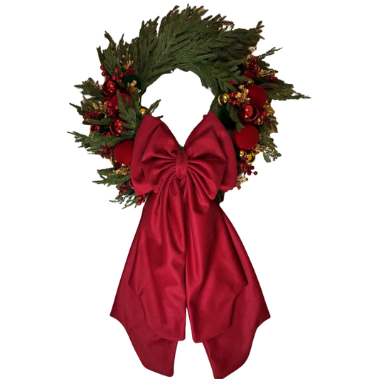 GHIRLANDA SOGNO DI NATALE MADAME FIOCCO' | in pino verde con sfere | Ø65cm