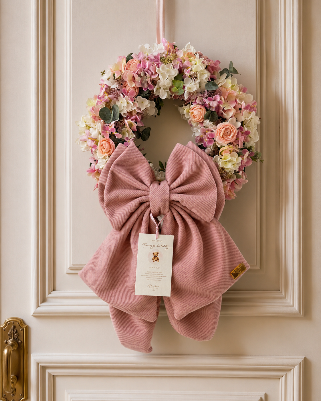 GHIRLANDA NASCITA TENEREZZA TEDDI MADAME FIOCCO' | 45cm