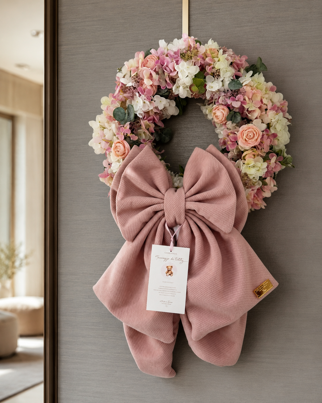 GHIRLANDA NASCITA TENEREZZA TEDDI MADAME FIOCCO' | 45cm