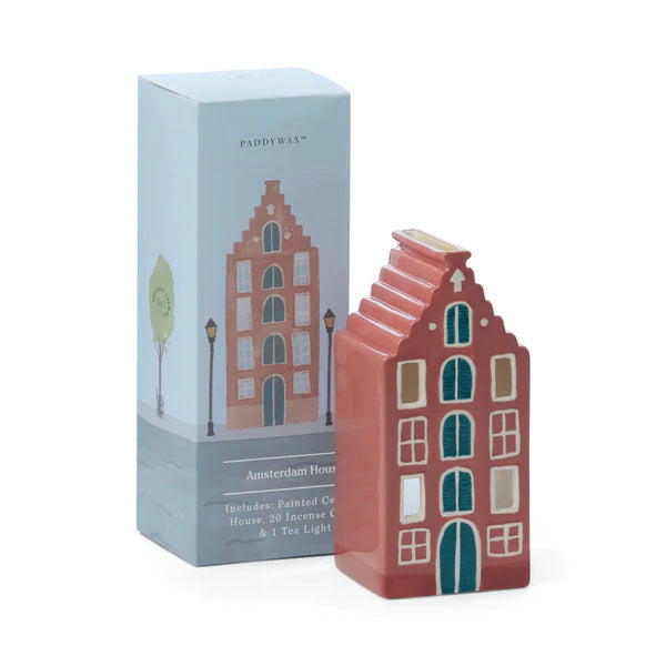 INCENSE HOUSES AMSTERDAM HOUSE PADDYWAX - con incenso e tealight | Adele Chérie