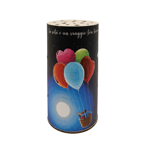 LAMPADA TONDA "IL NOSTRO VIAGGIO" ESTEGO | in laminato e legno | Ø9x17cm