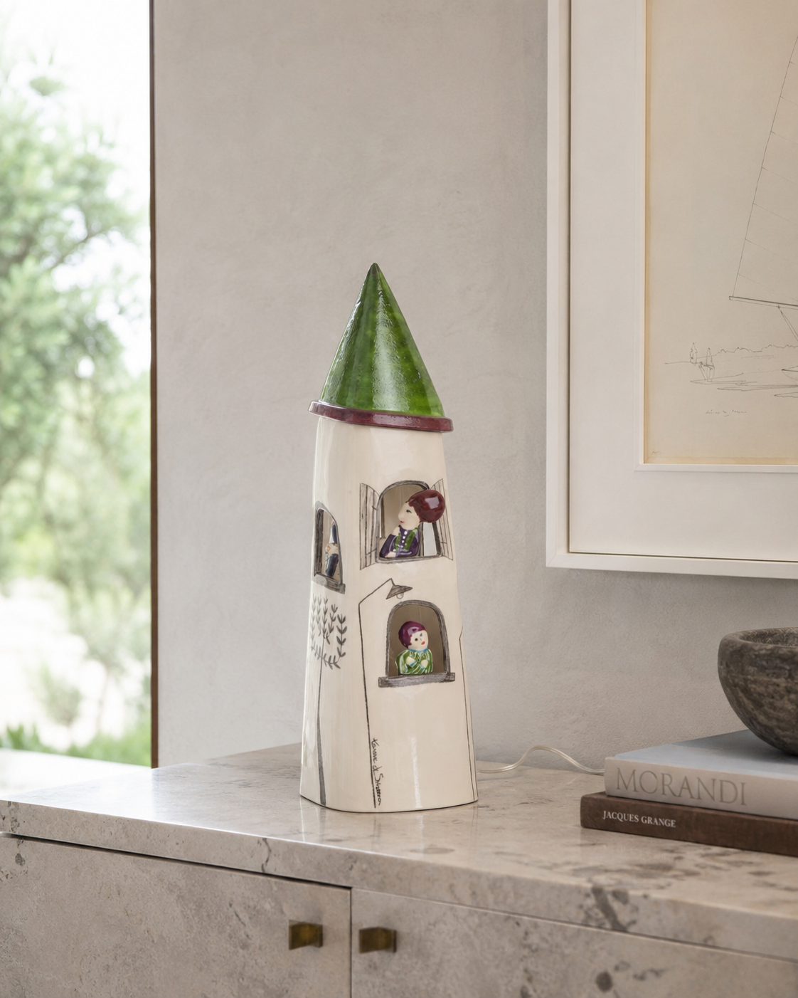 LAMPADA GRAFFITI CAMPANILE TERRE DI SCIROCCO | in ceramica | 12x15x50cm