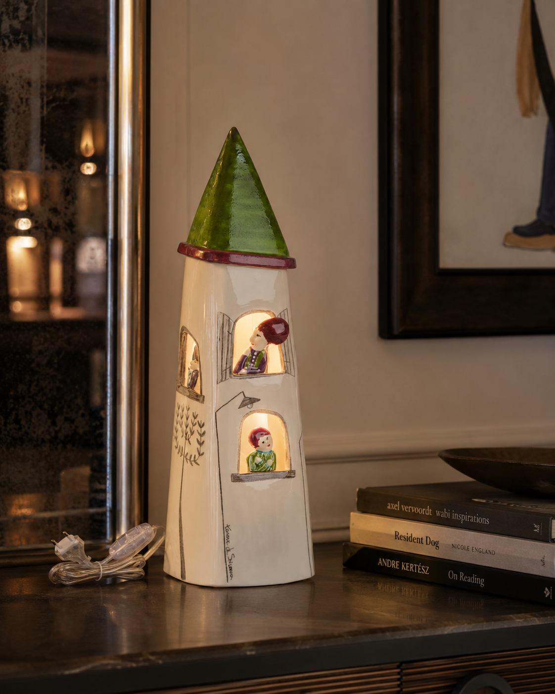 LAMPADA GRAFFITI CAMPANILE TERRE DI SCIROCCO | in ceramica | 12x15x50cm