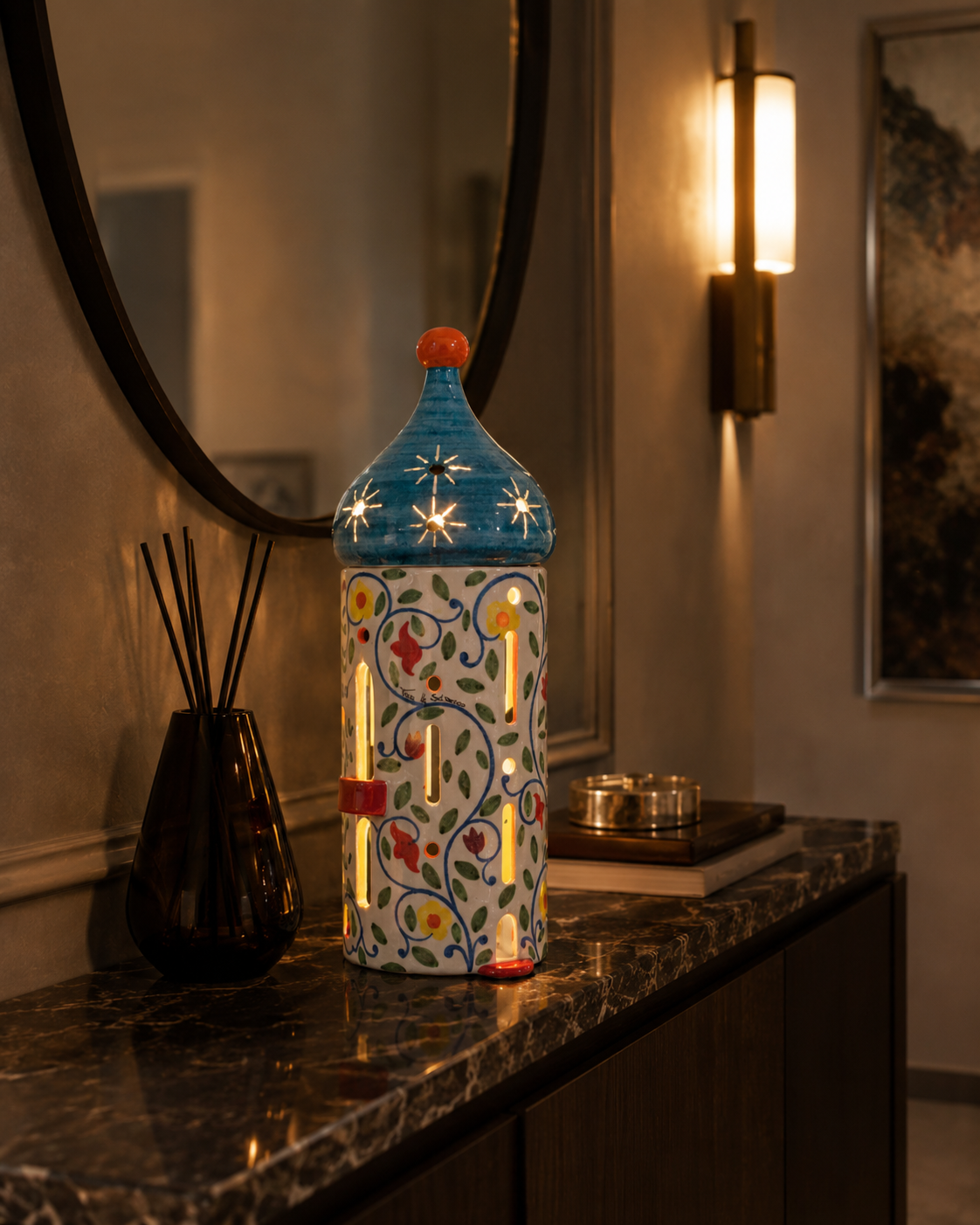 LAMPADA TORRE ARABA TERRE DI SCIROCCO | in ceramica | 55cm