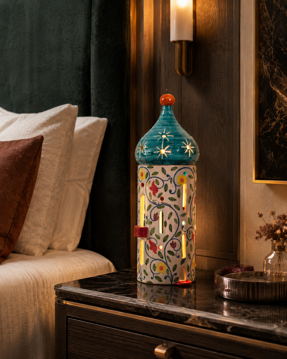 LAMPADA TORRE ARABA TERRE DI SCIROCCO | in ceramica | 55cm