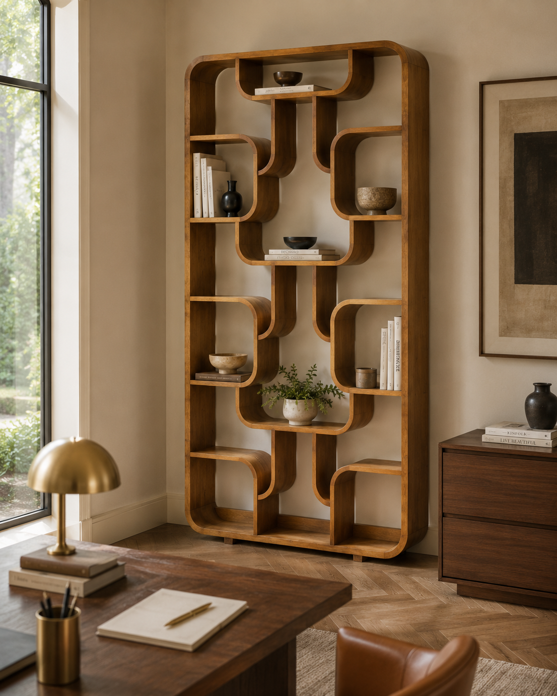 LIBRERIA LABARE LIGHT&LIVING | in legno di acacia | 100x30x200cm