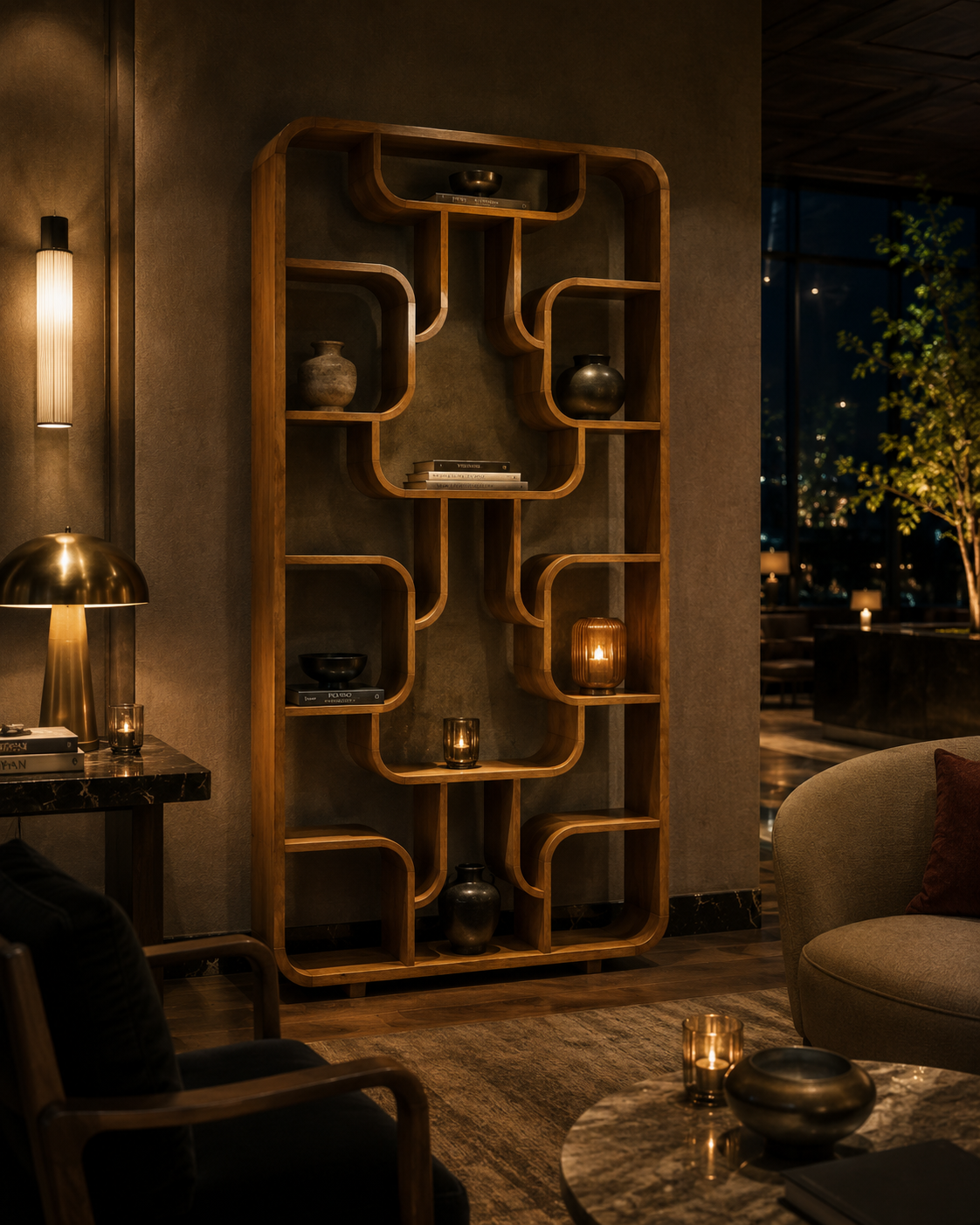 LIBRERIA LABARE LIGHT&LIVING | in legno di acacia | 100x30x200cm