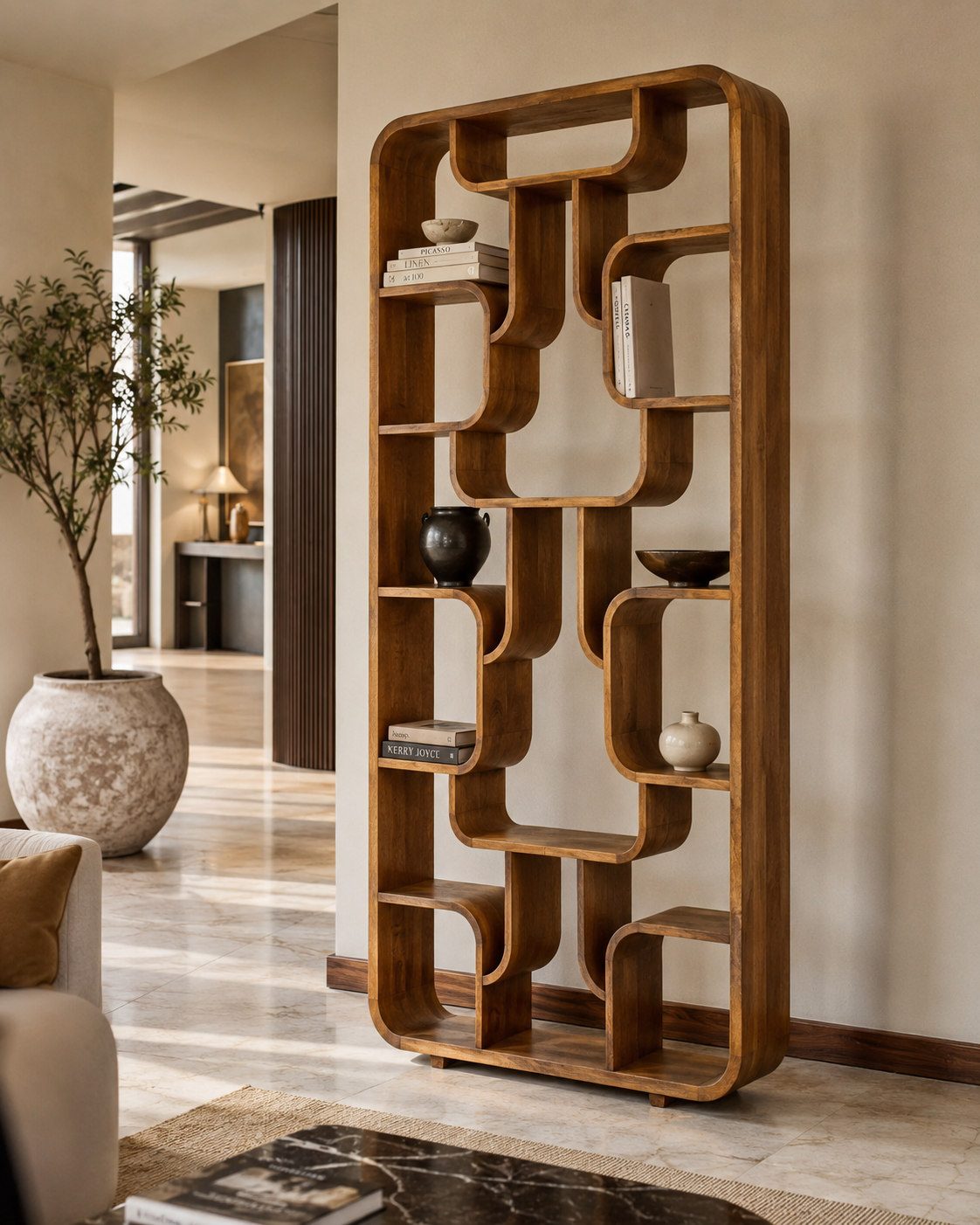 LIBRERIA LABARE LIGHT&LIVING | in legno di acacia | 100x30x200cm