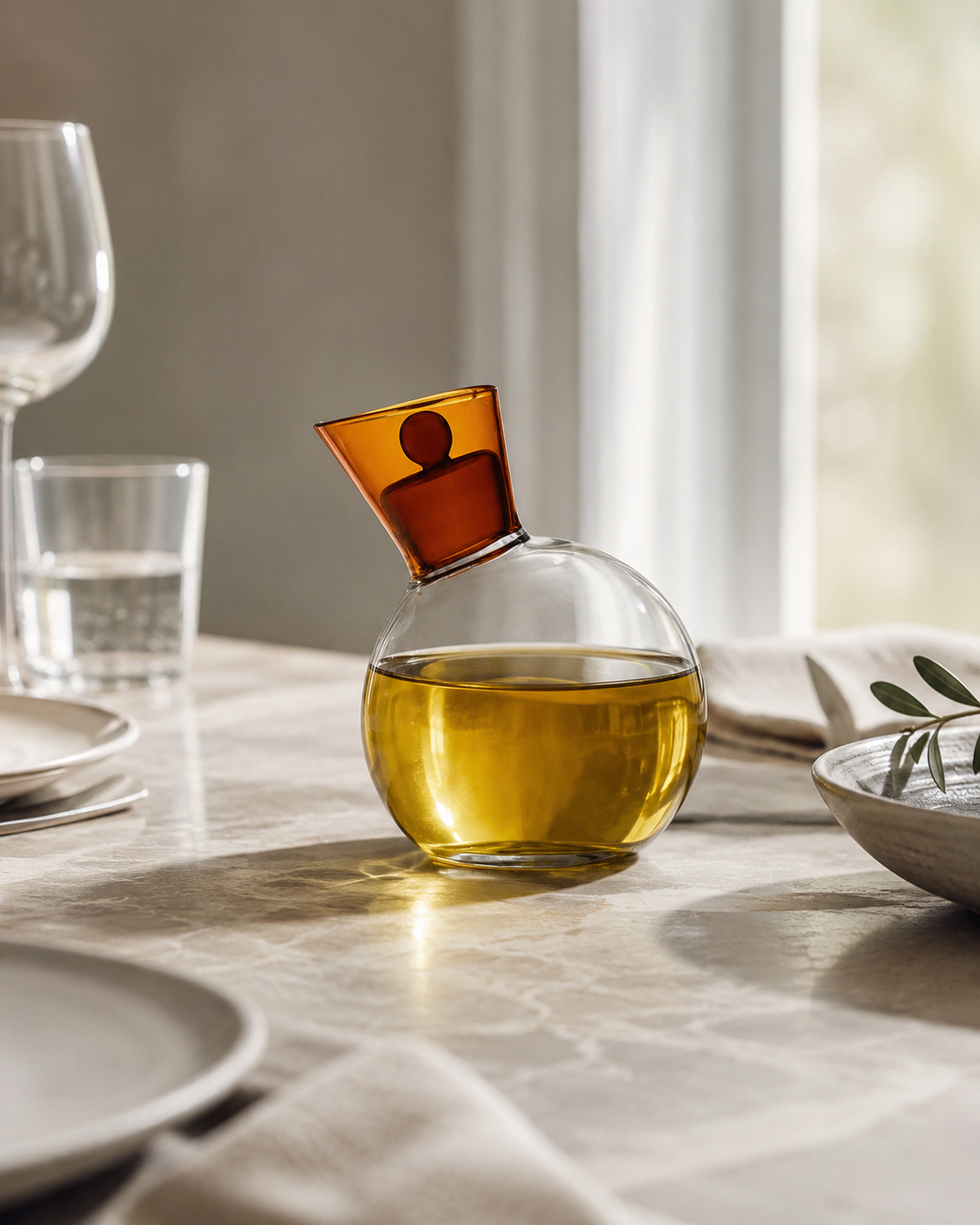 OIL BOTTLE JAR TRANSFER ICHENDORF MILANO | in borosilicate glass various colours | Ø9cm