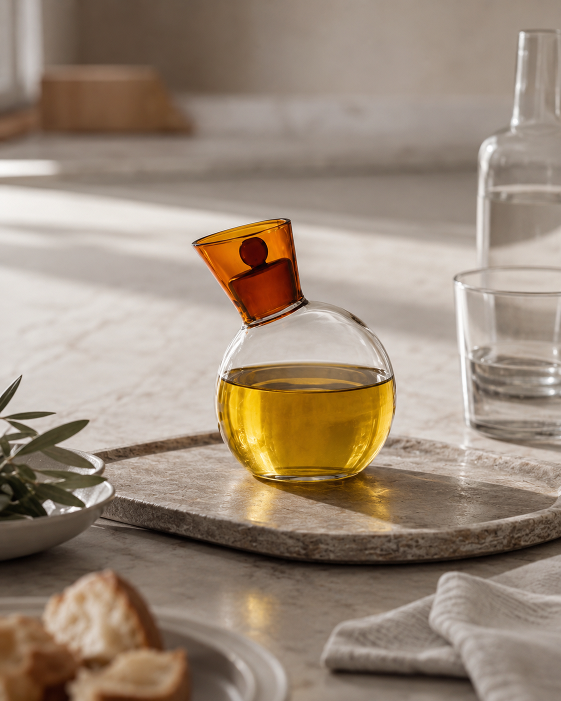 OIL BOTTLE JAR TRANSFER ICHENDORF MILANO | in borosilicate glass various colours | Ø9cm