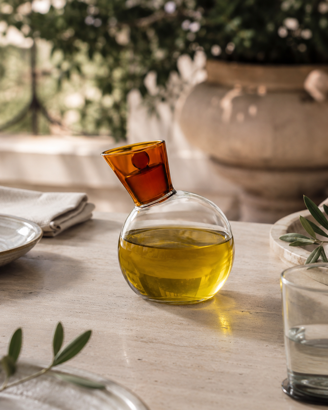 OIL BOTTLE JAR TRANSFER ICHENDORF MILANO | in borosilicate glass various colours | Ø9cm