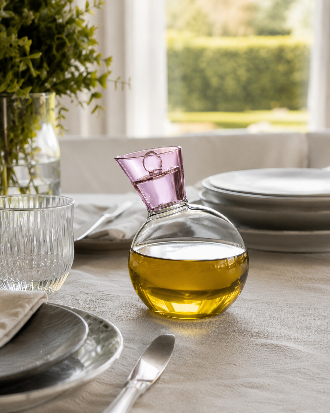 OIL BOTTLE JAR TRANSFER ICHENDORF MILANO | in borosilicate glass various colours | Ø9cm