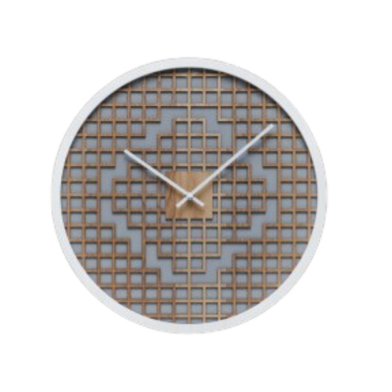 OROLOGIO TIME GRIGIO HENRIETTE - in legno e metallo - Ø41cm | Adele Chérie