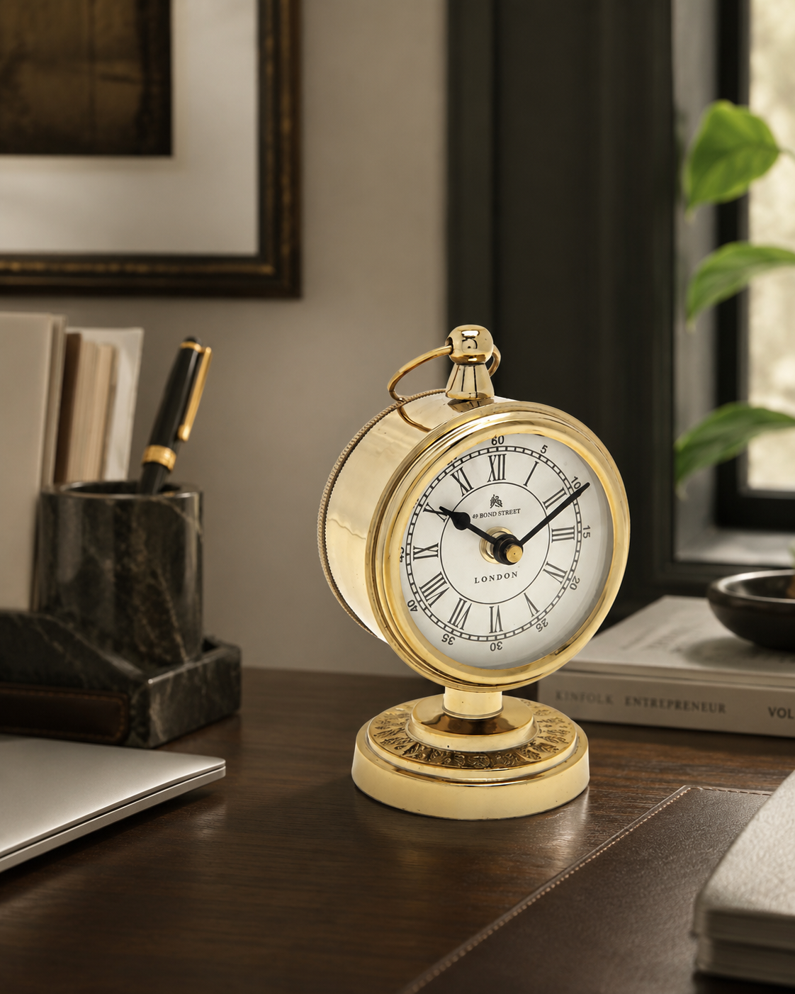 OROLOGIO DA TAVOLO LOCK BRUCO | in metallo | Ø13x15cm