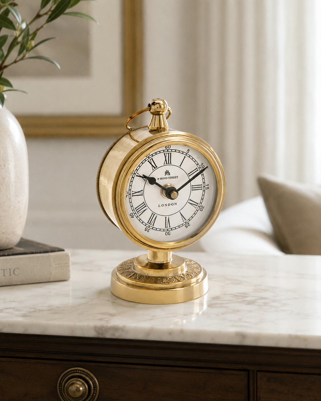 OROLOGIO DA TAVOLO LOCK BRUCO | in metallo | Ø13x15cm