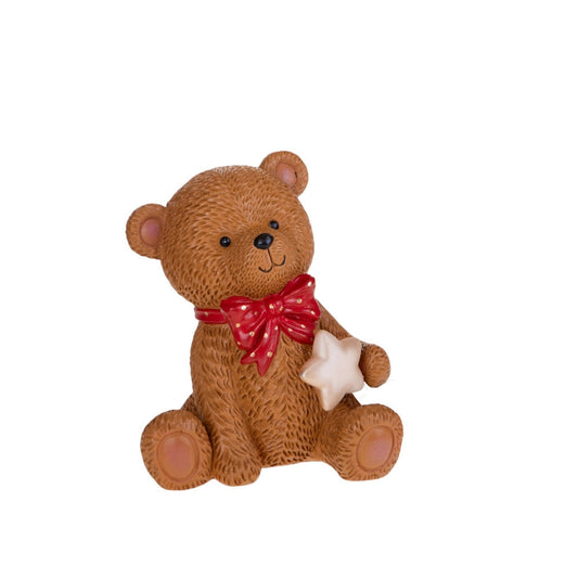 ORSETTO CON STELLA BRANDANI | in resina | 22x22x27cm