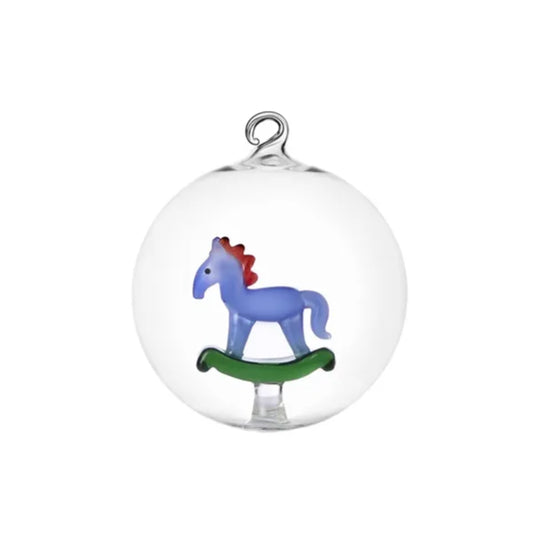 PALLA NATALE CAVALLO A DONDOLO ICHENDORF MILANO | in vetro