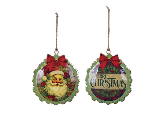 PENDAGLIO SANTA DOUBLE BRUCO | in metallo | 11x13cm