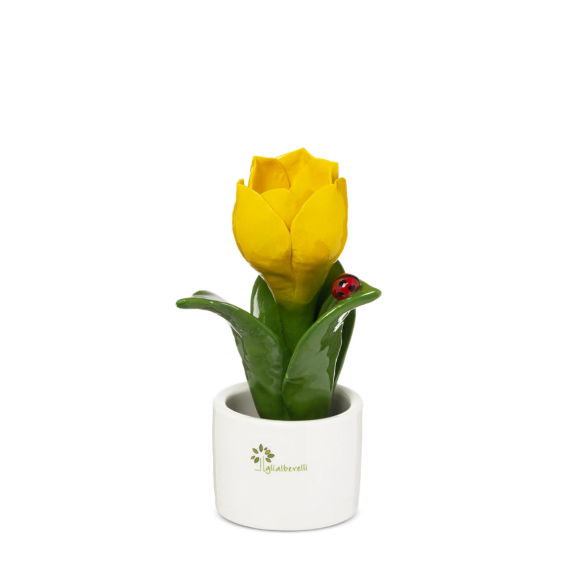 PIANTINA NATURA TULIPANO GLI ALBERELLI - in ceramica di Capodimonte vari colori - Ø6x14cm - foto 7 | Adele Cherie
