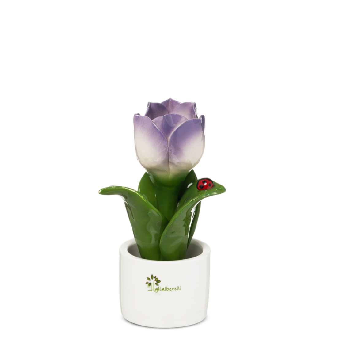 PIANTINA NATURA TULIPANO GLI ALBERELLI - in ceramica di Capodimonte vari colori - Ø6x14cm - foto 8 | Adele Chérie