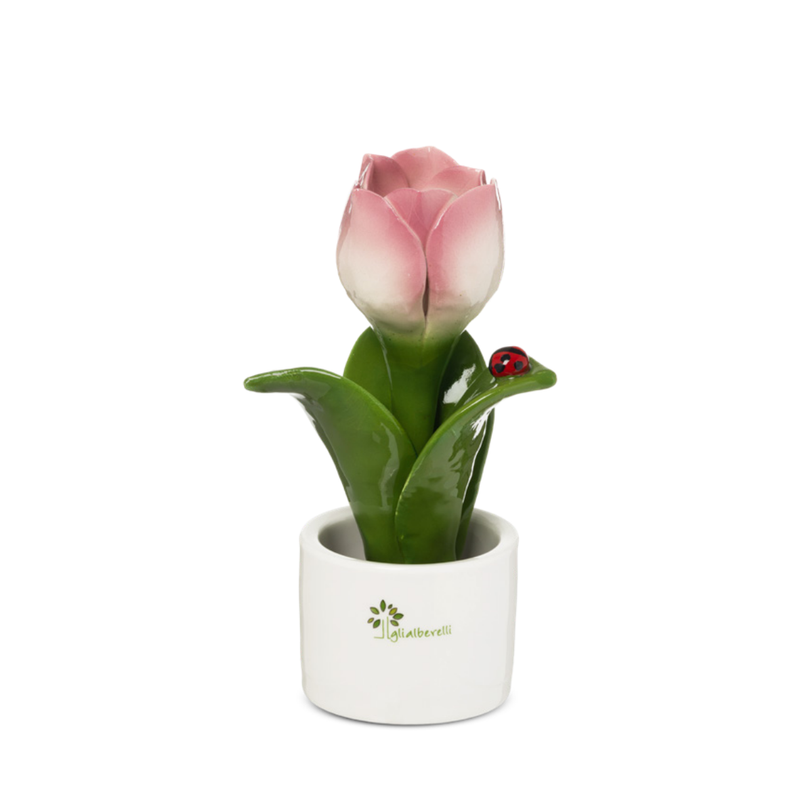 PIANTINA NATURA TULIPANO GLI ALBERELLI - in ceramica di Capodimonte vari colori - Ø6x14cm | Adele Chérie