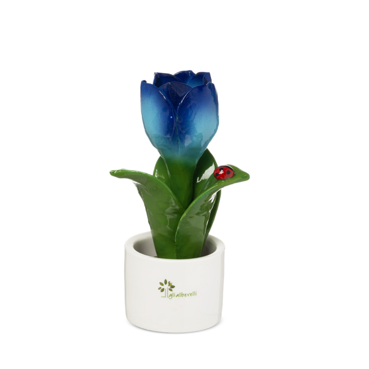 PIANTINA NATURA TULIPANO GLI ALBERELLI - in ceramica di Capodimonte vari colori - Ø6x14cm - foto 3 | Adele Chérie