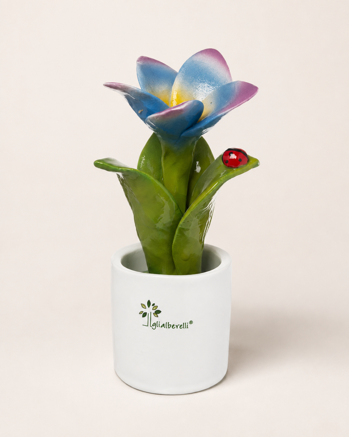 PIANTINA FRANGIPANE GLI ALBERELLI | in ceramica di Capodimonte vari colori | Ø6x14cm