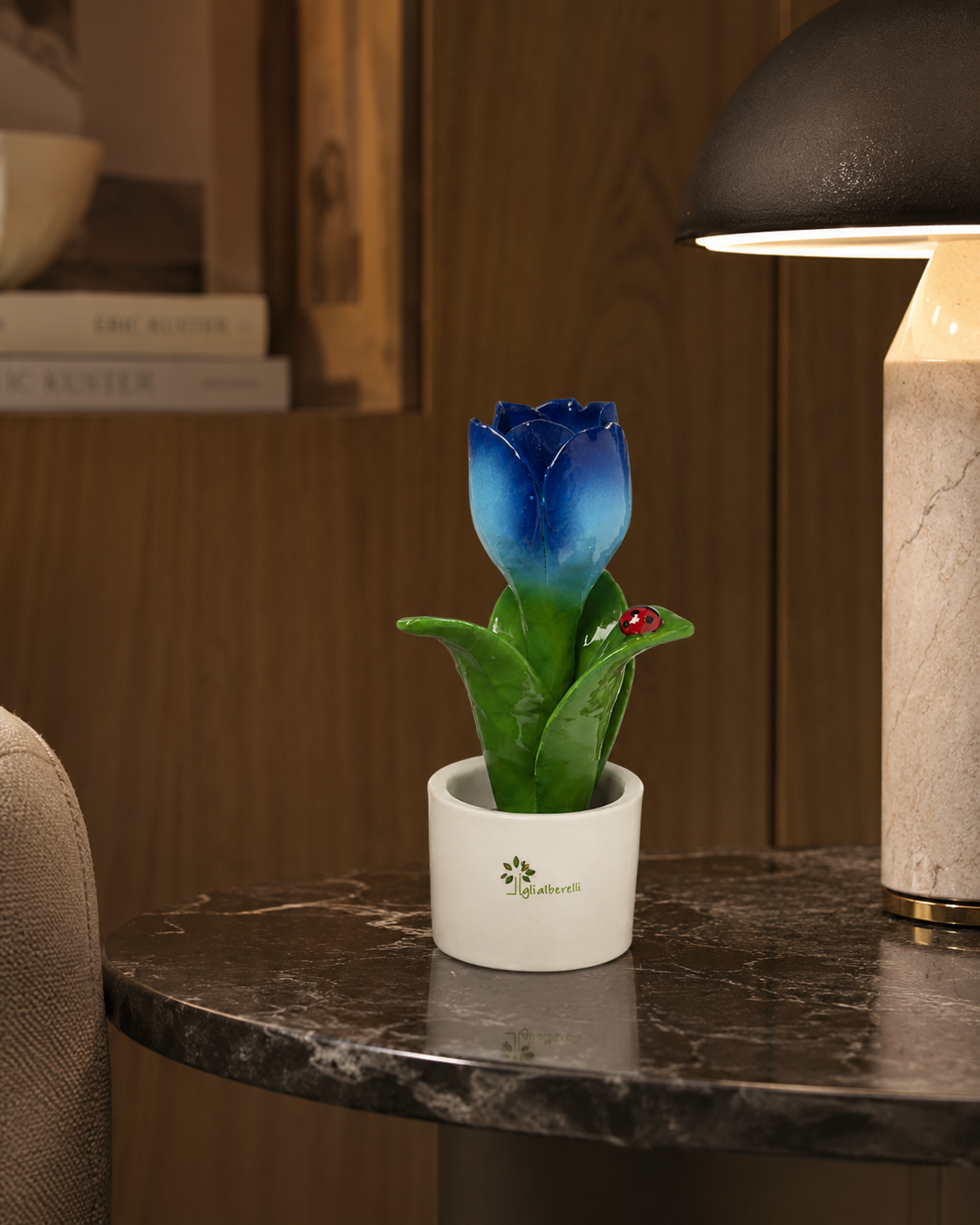 PIANTINA NATURA TULIPANO GLI ALBERELLI | in ceramica di Capodimonte vari colori | Ø6x14cm
