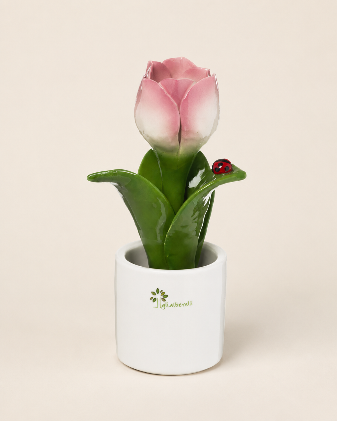 PIANTINA NATURA TULIPANO GLI ALBERELLI | in ceramica di Capodimonte vari colori | Ø6x14cm