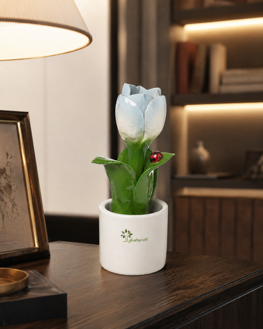 PIANTINA NATURA TULIPANO GLI ALBERELLI | in ceramica di Capodimonte vari colori | Ø6x14cm