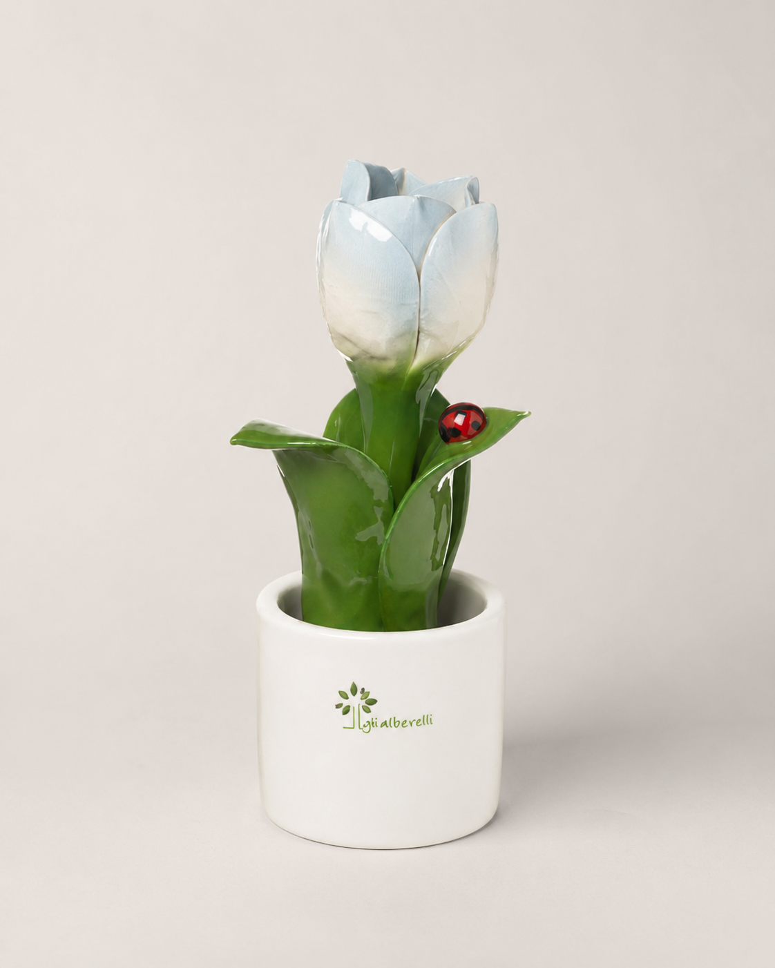 PIANTINA NATURA TULIPANO GLI ALBERELLI | in ceramica di Capodimonte vari colori | Ø6x14cm