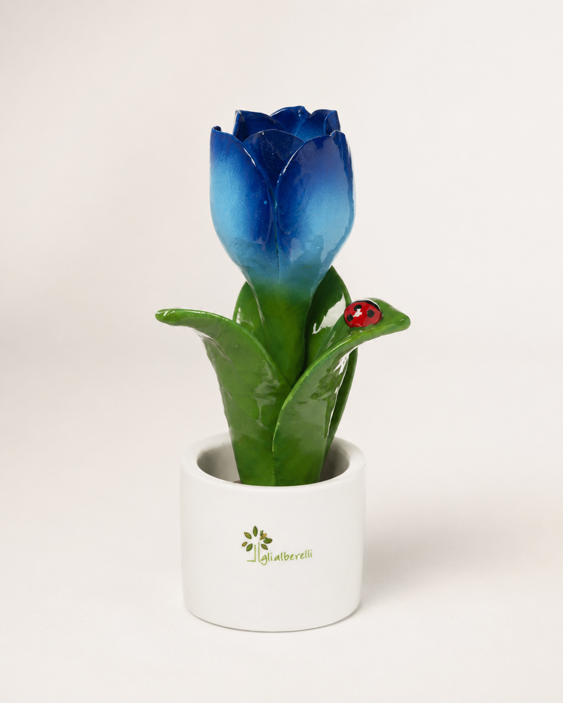 PIANTINA NATURA TULIPANO GLI ALBERELLI | in ceramica di Capodimonte vari colori | Ø6x14cm