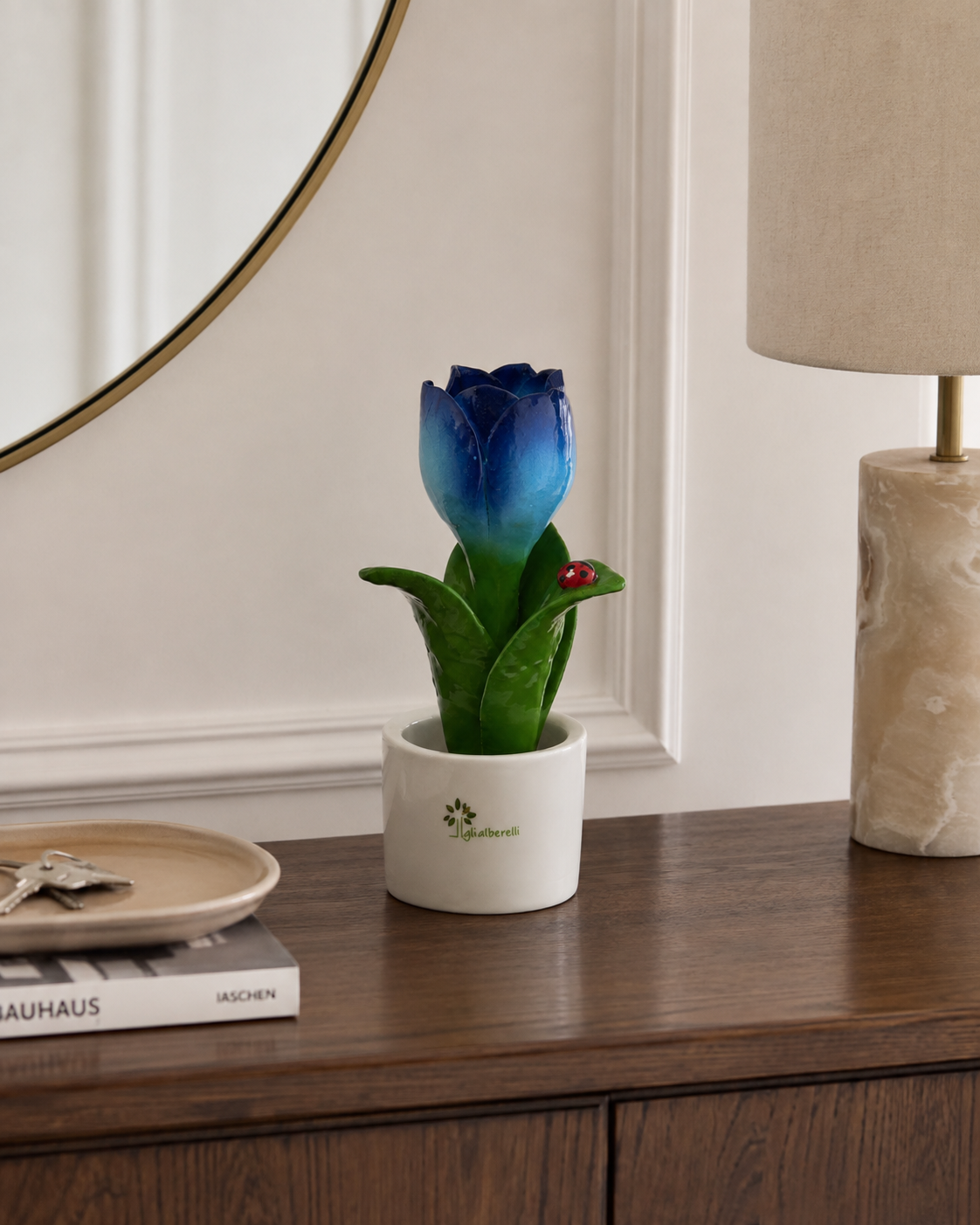 PIANTINA NATURA TULIPANO GLI ALBERELLI | in ceramica di Capodimonte vari colori | Ø6x14cm
